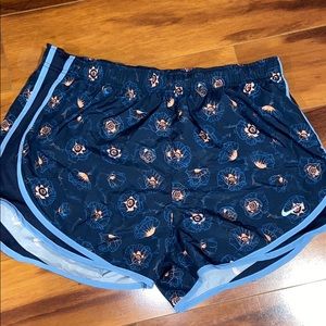 nike dry fit shorts blue with orange flowers